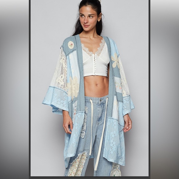 Last 1️⃣ POL 💙 Patchwork Kimono - Picture 4 of 4